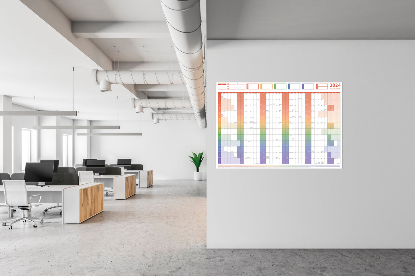 2024 GIANT YEAR WALL CHART AND HOLIDAY PLANNER