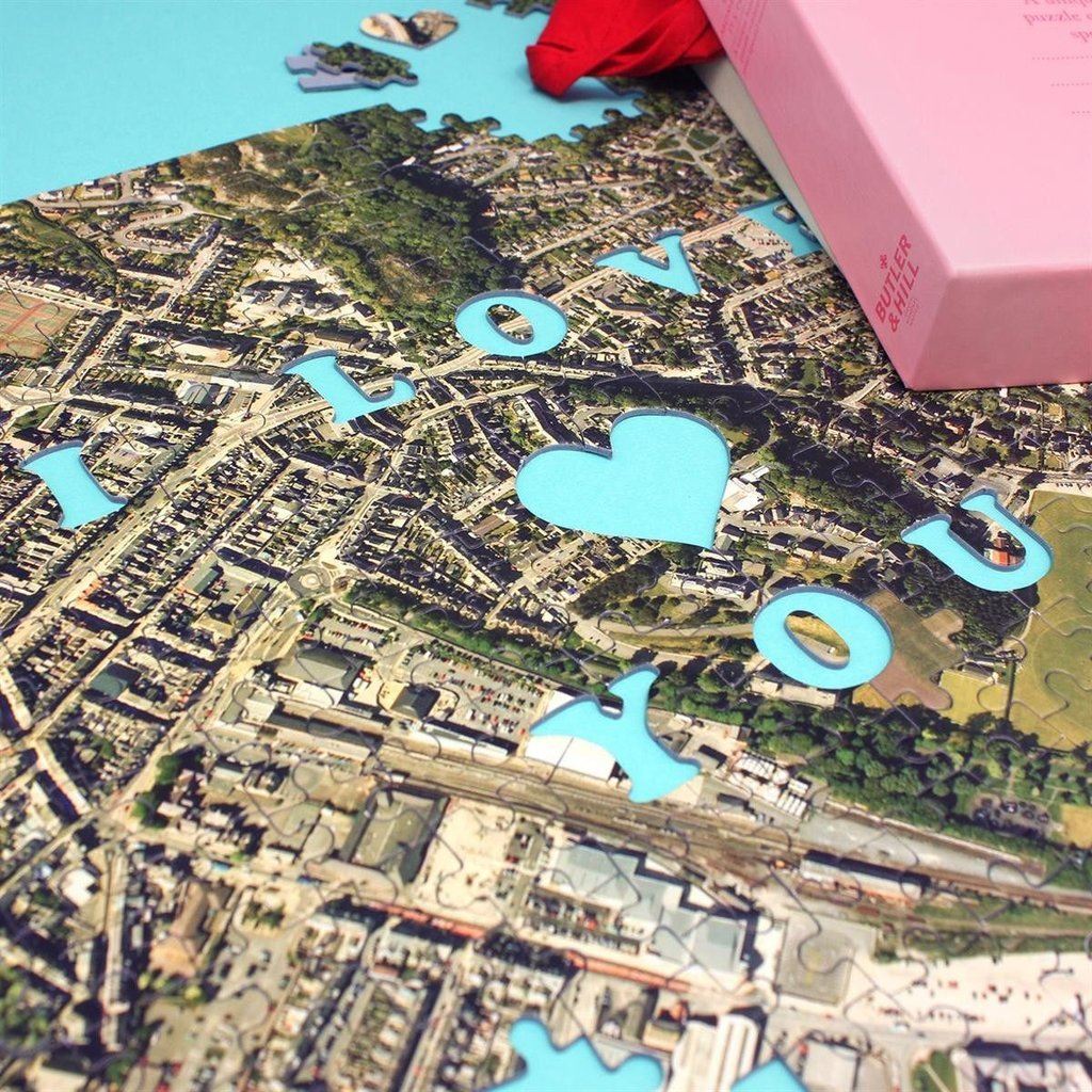 We First Met Here - Hometown USA Map Puzzle