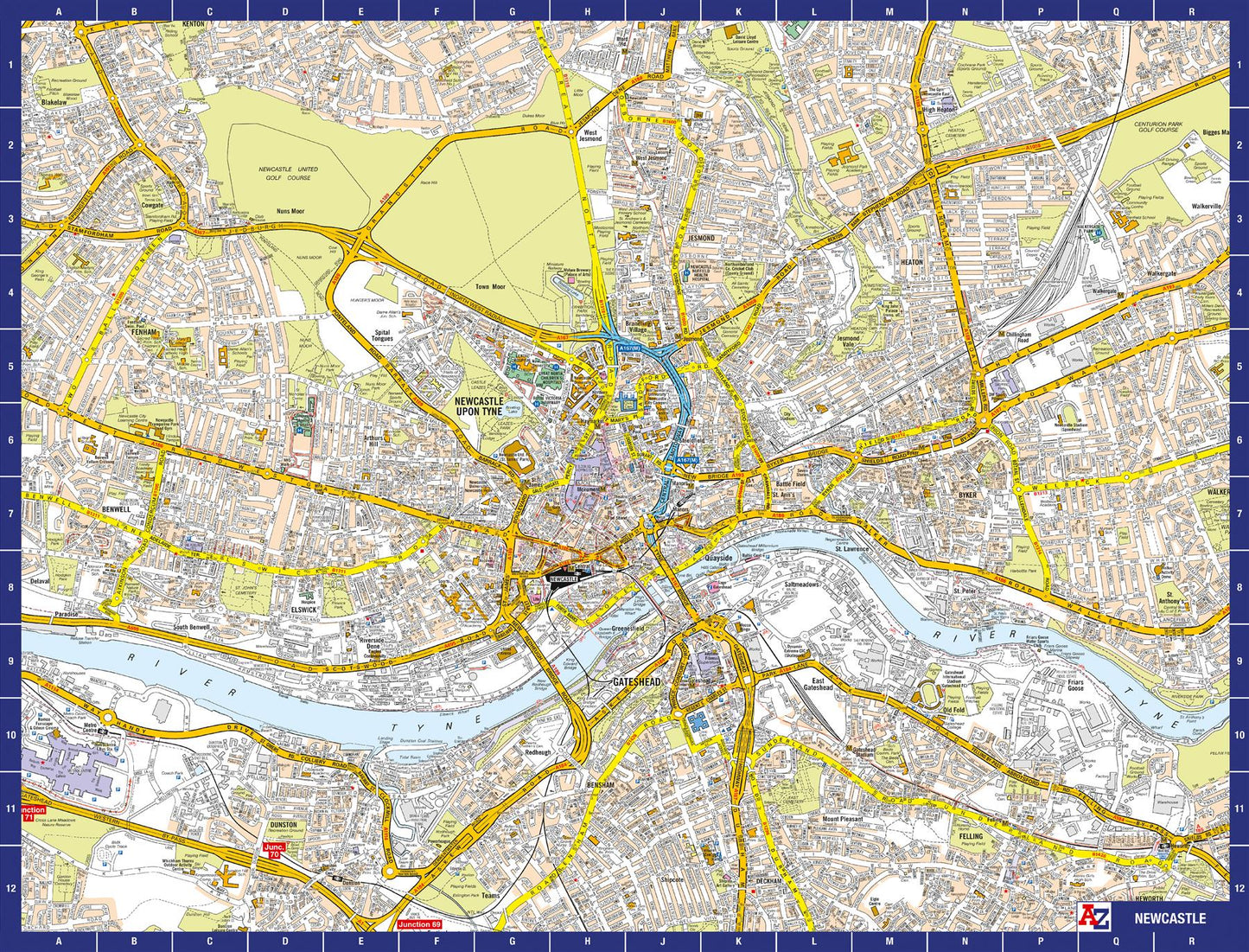 A-Z Map of Newcastle 1000 Piece Jigsaw