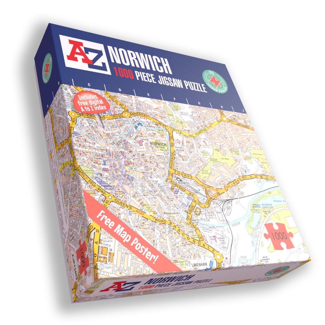 A to Z Map of  Norwich 1000 Piece Jigsaw