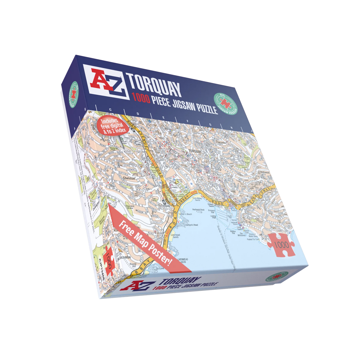 A-Z Map of Torquay 1000 Piece Jigsaw