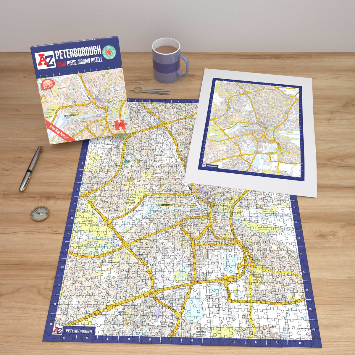 A-Z Map of Peterborough 1000 Piece Jigsaw