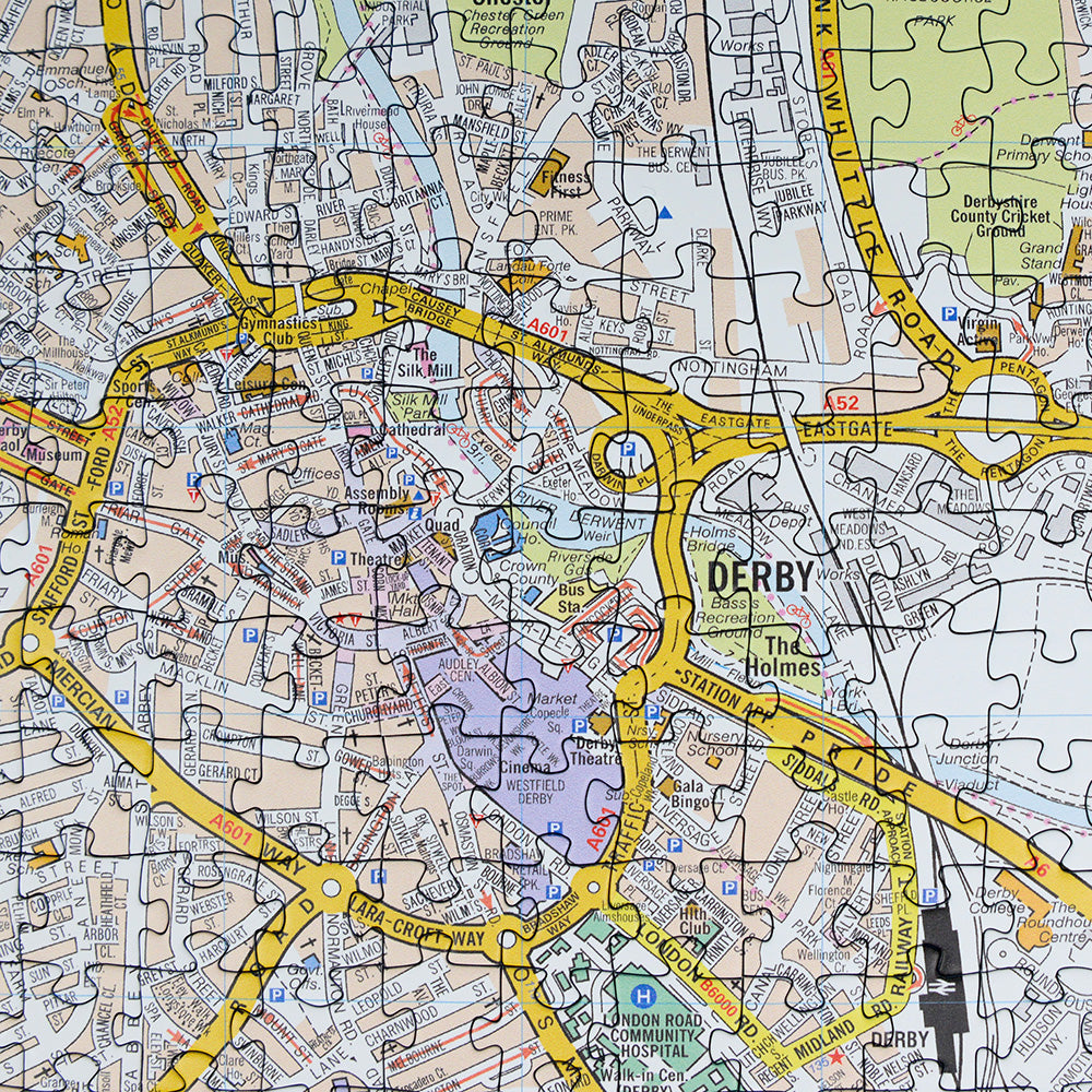 A-Z Map of Derby 1000 Piece Jigsaw