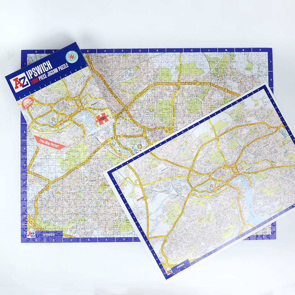 A-Z Map of Ipswich 1000 Piece Jigsaw