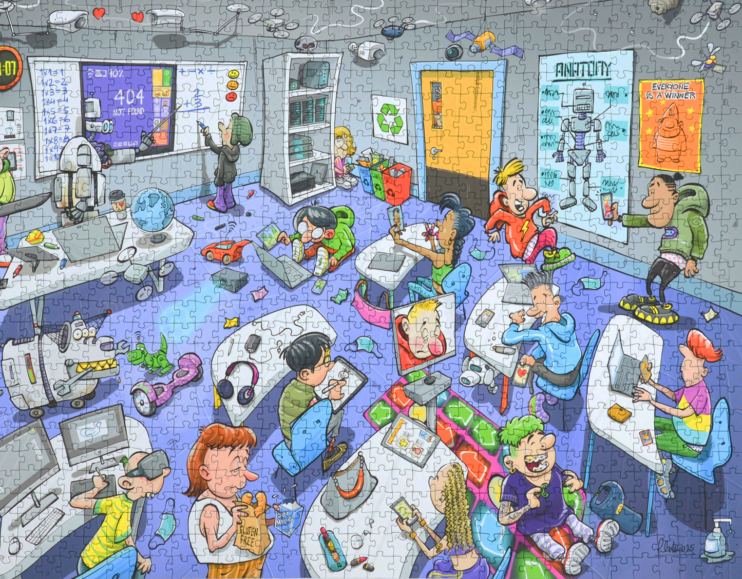 Djigsaw Vu In the Classroom 2 x 1000 Piece Jigsaw Puzzle Set