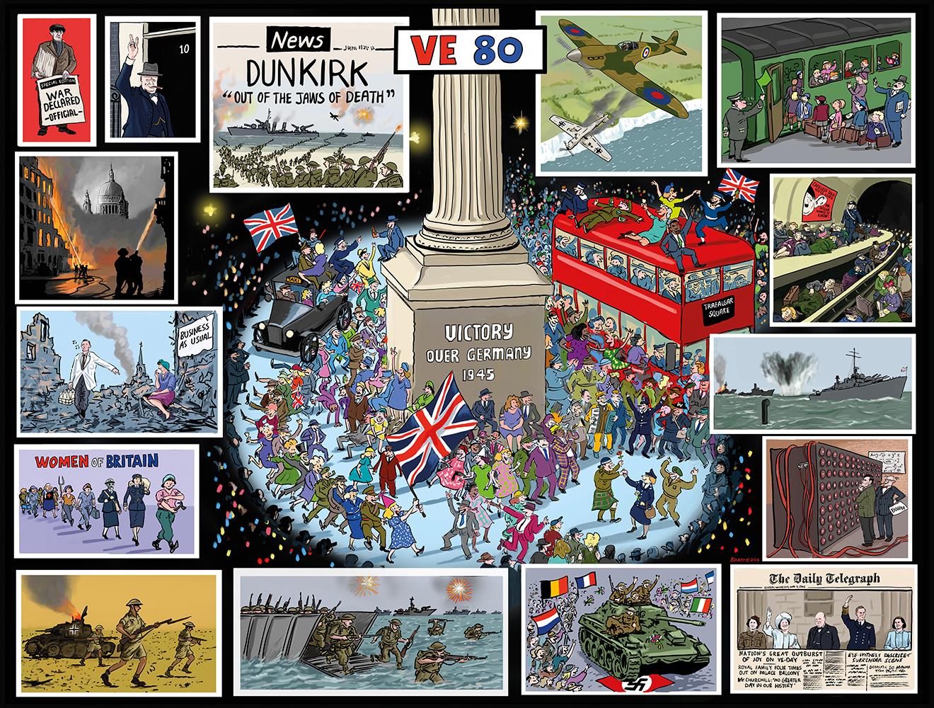 The Telegraph VE Day 80th Anniversary According to Blower 1000 or 300 Piece Jigsaw Puzzle