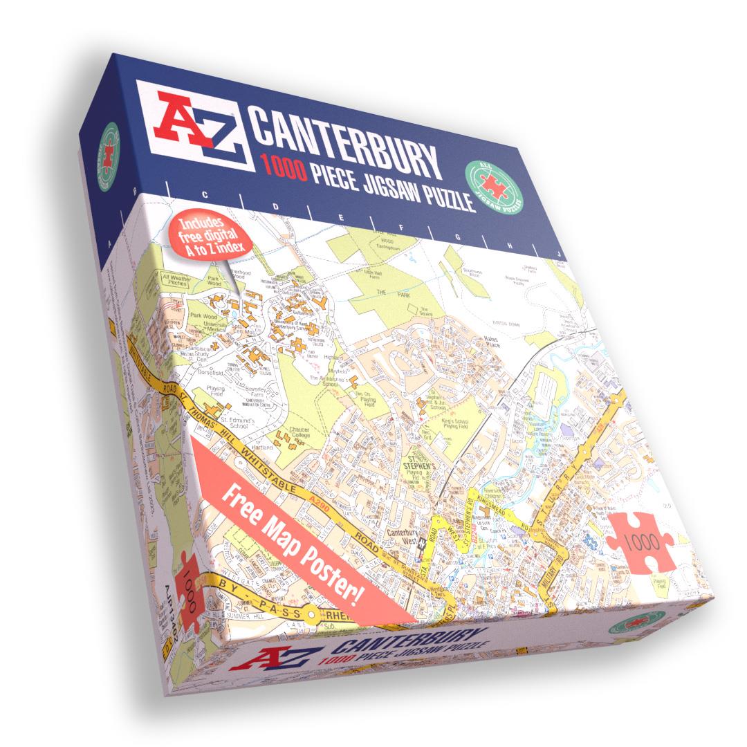 A-Z Map of Canterbury 1000 Piece Jigsaw