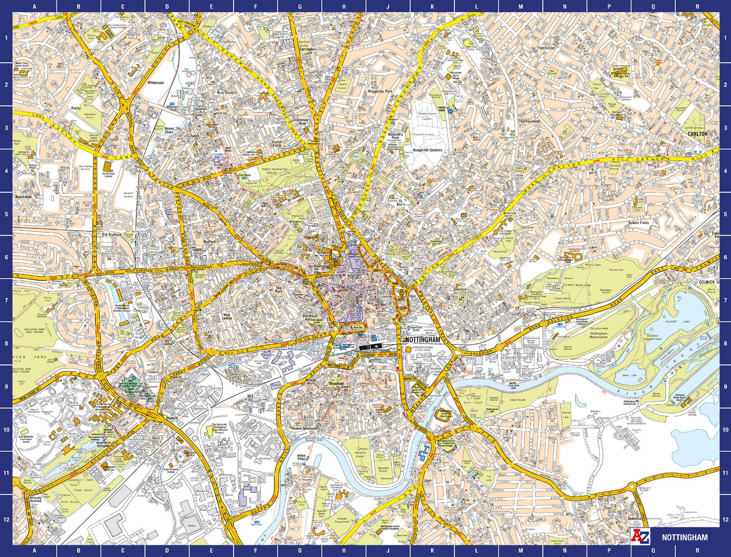 A to Z Map of  Nottingham 1000 Piece Jigsaw