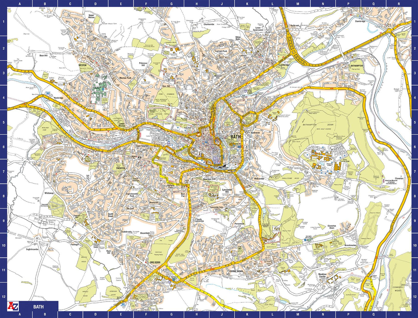 A to Z Map of  Bath 1000 Piece Jigsaw