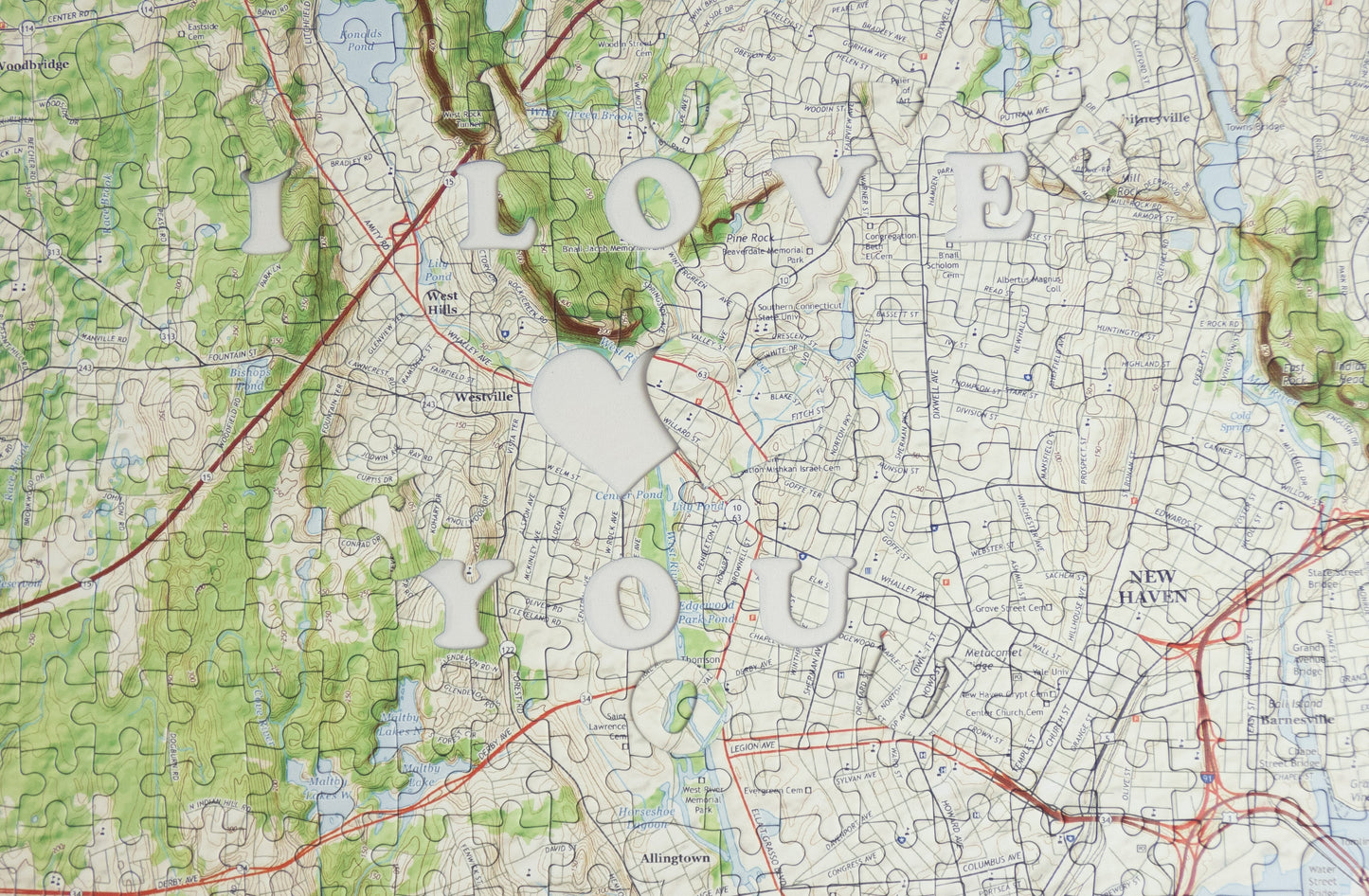 We First Met Here - Hometown USA Map Puzzle
