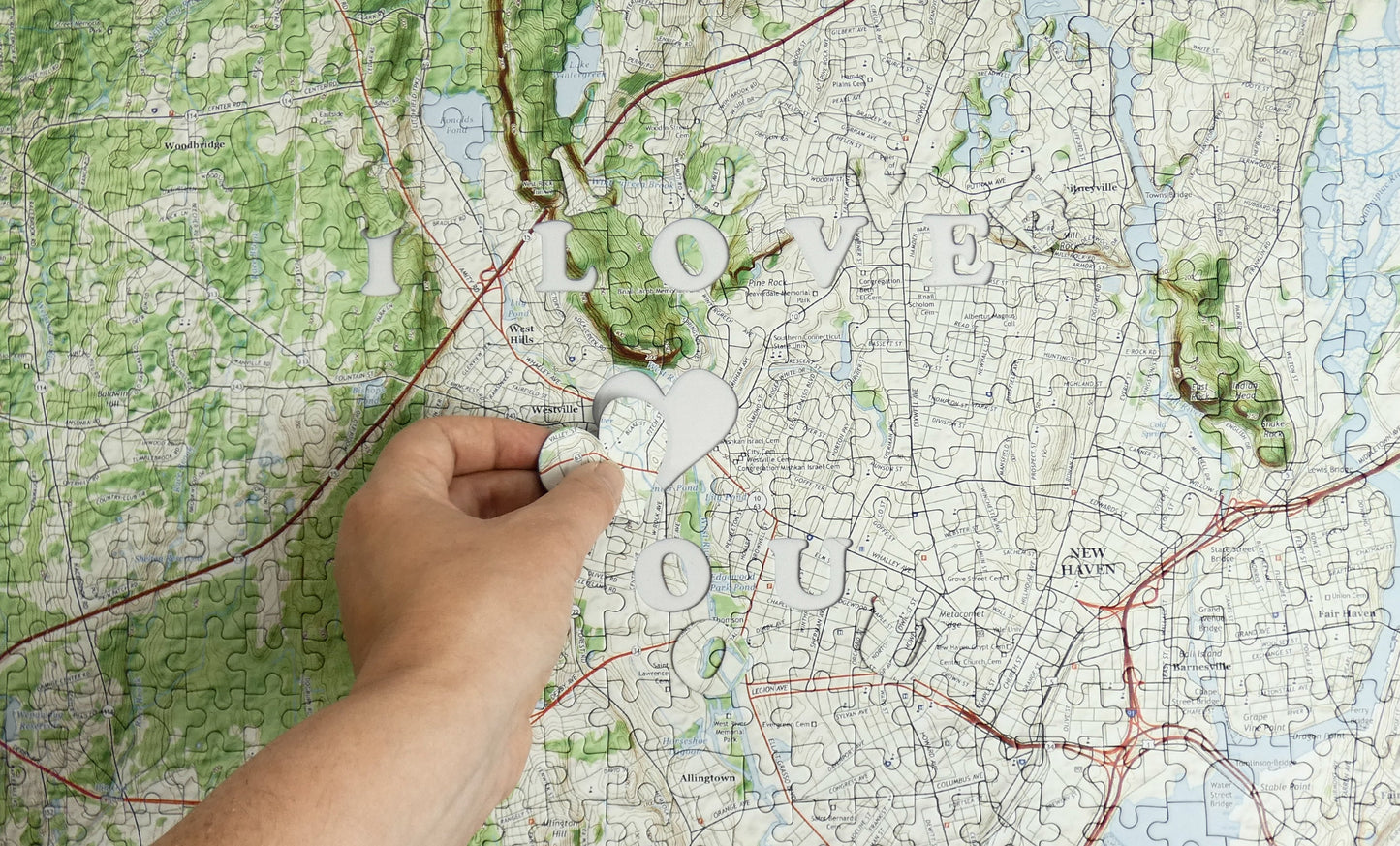 We First Met Here - Hometown USA Map Puzzle