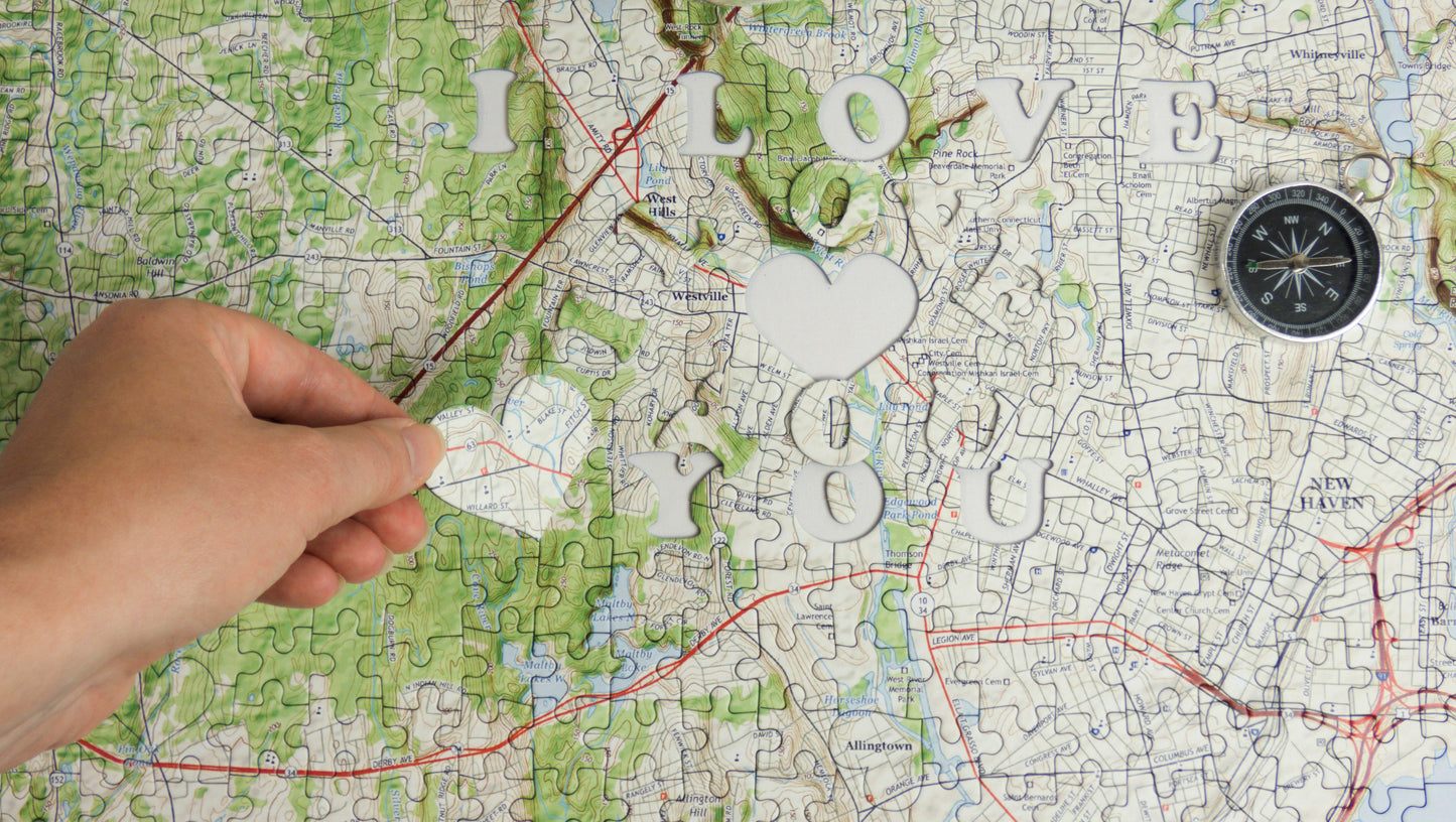 We First Met Here - Hometown USA Map Puzzle