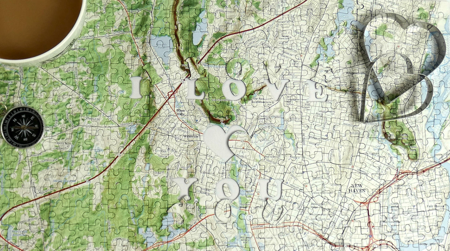 We First Met Here - Hometown USA Map Puzzle