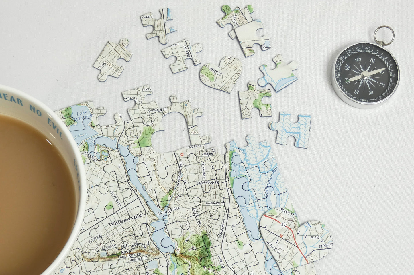 We First Met Here - Hometown USA Map Puzzle