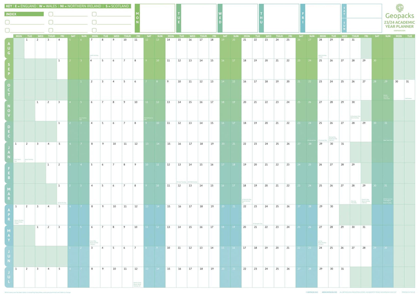 2023 /2024 Academic Year Planner