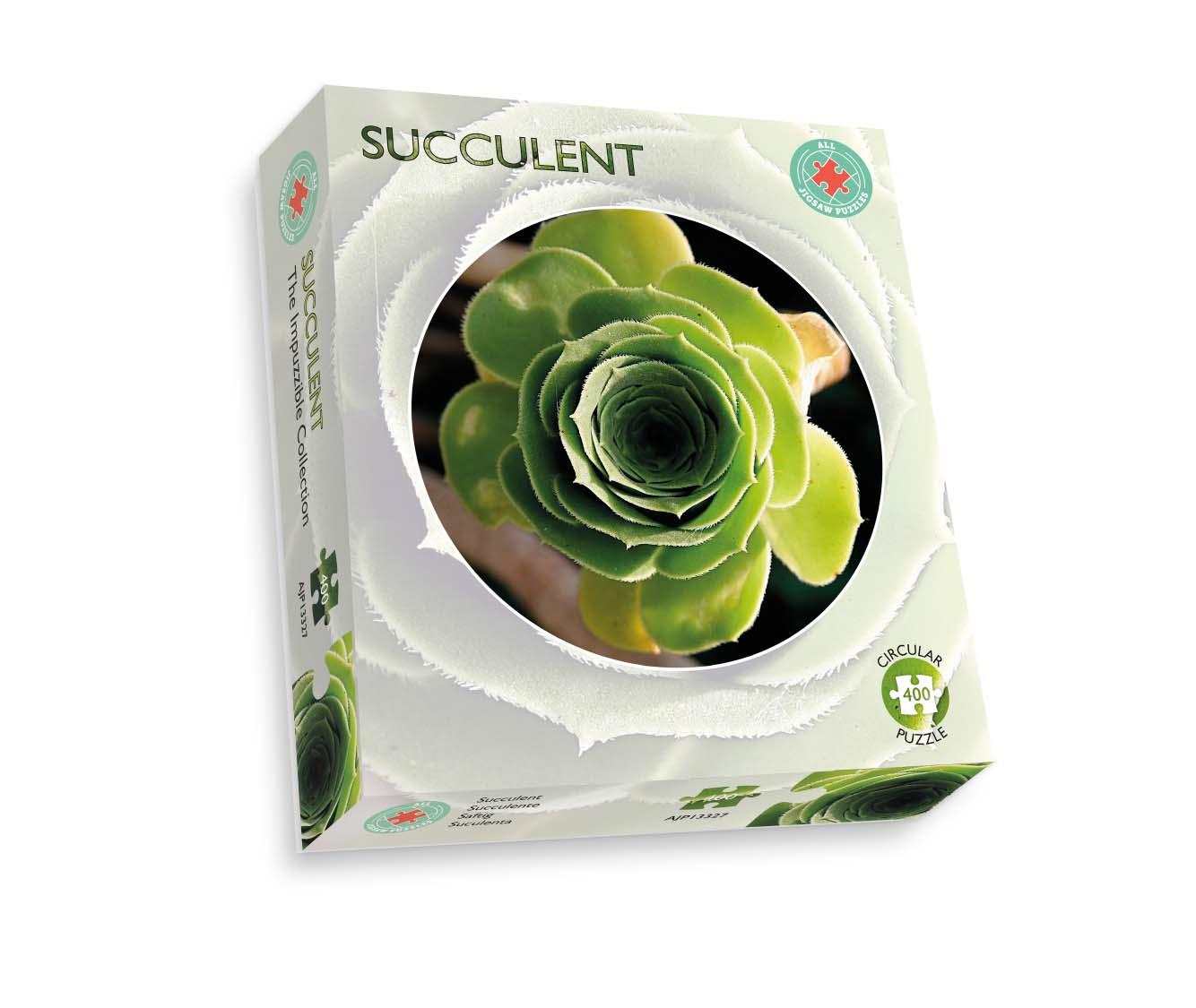 Succulent circular Impuzzible 400 Piece Jigsaw Puzzle box