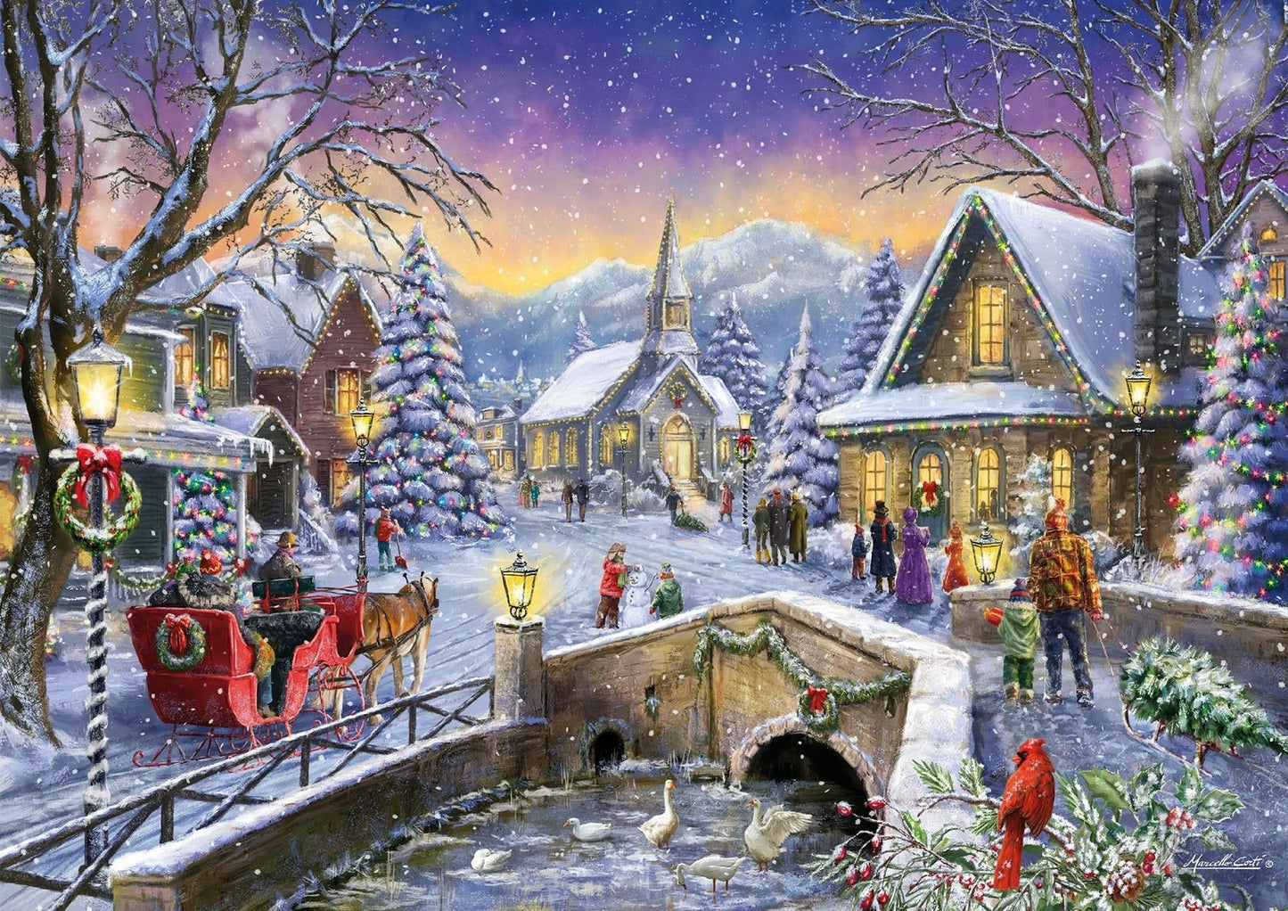 Christmas Village Glow 1000 Piece Jigsaw Puzzle