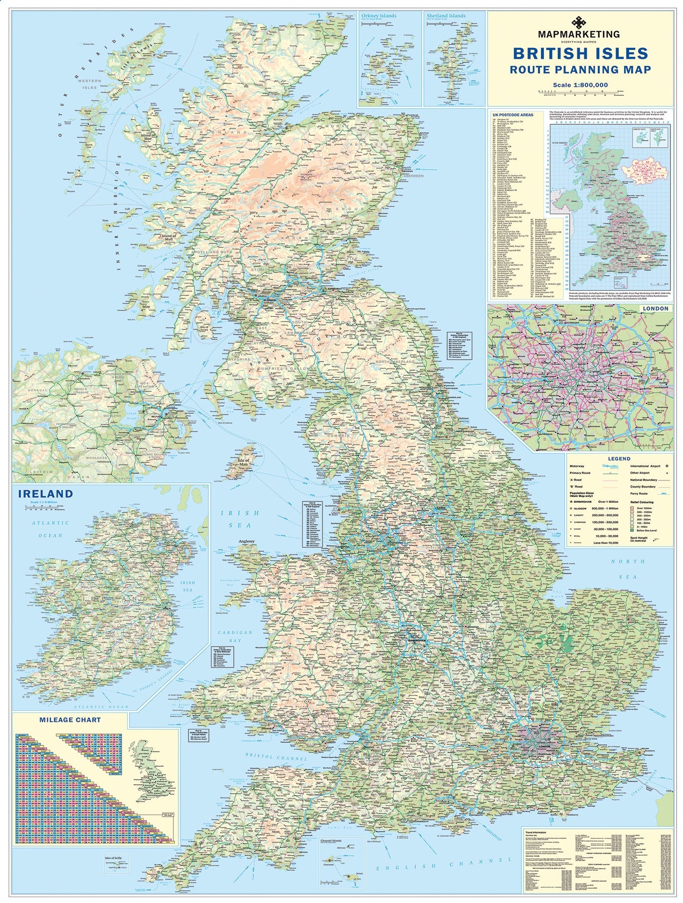 British Isles Road Map 1000 Piece Jigsaw Puzzle