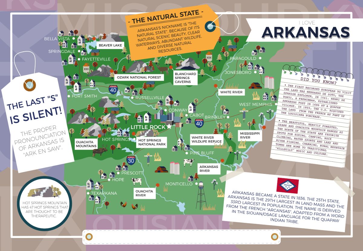 Arkansas - I Love My State 400 Piece Personalized Jigsaw Puzzle