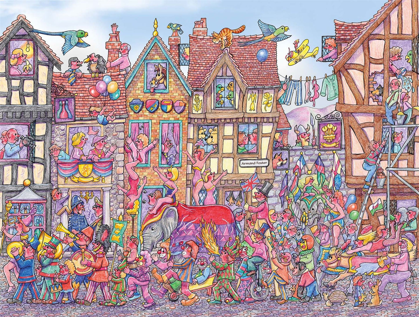 Silly Circus Parade - Armand Foster 1000 Piece Jigsaw Puzzle