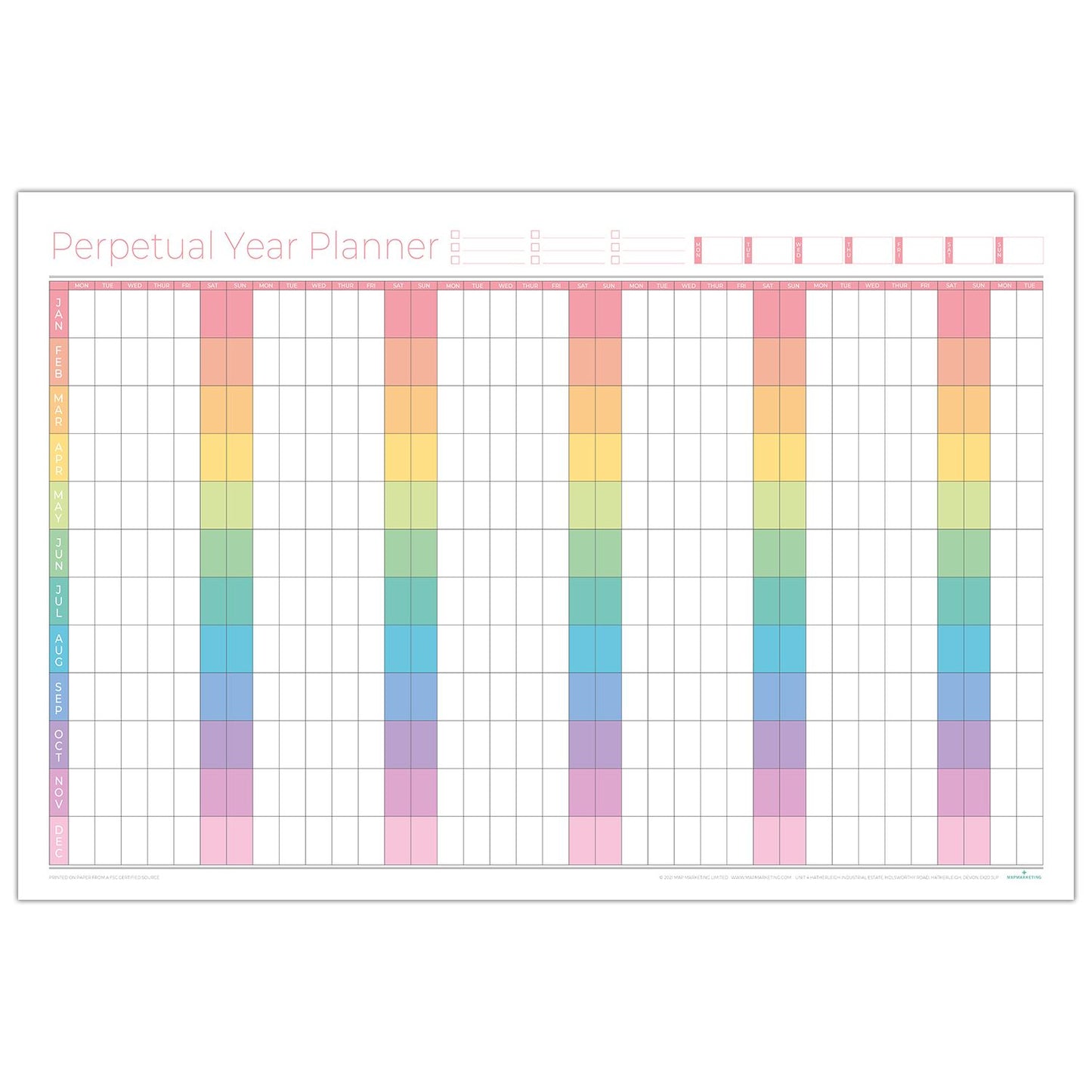 Perpetual Year Wall Planner