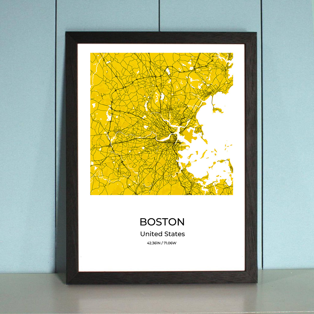 Boston City Map Wall Art