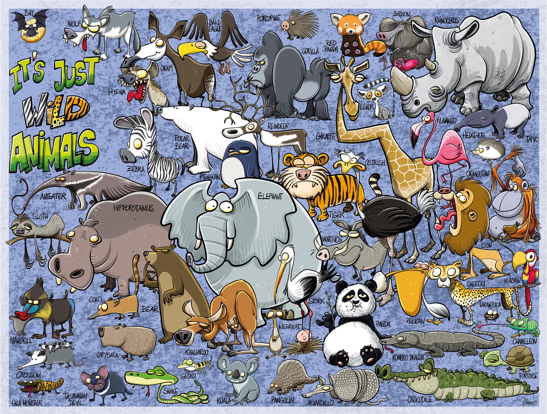 1000 Piece Jigsaw Puzzle For Adults - Wild Animals Puzzle, 50x70cm, Premium Recycled Cardboard