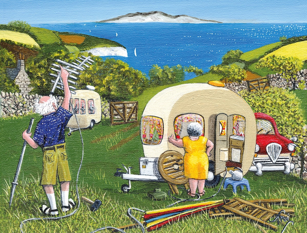First Things First ‡Ãâì The Camping Collection ‡Ãâì Trai Hiscock 1000 or 500 Piece Jigsaw Puzzle