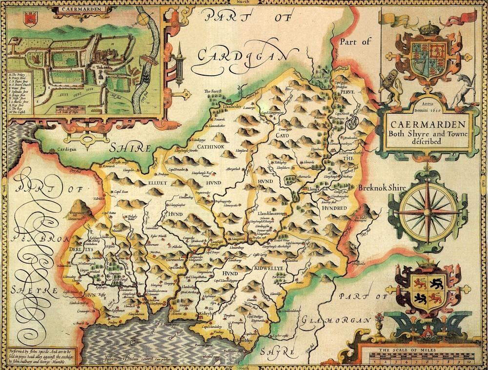 Carmarthenshire Historical Map 1000 Piece Jigsaw Puzzle (1610) - All Jigsaw Puzzles UK
- 1