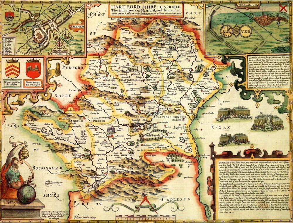 Hertfordshire Historical Map 1000 Piece Jigsaw Puzzle (1610) - All Jigsaw Puzzles UK
- 1