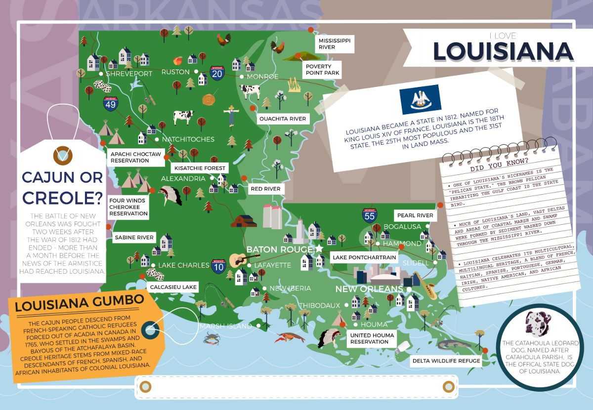 Louisiana - I Love My State 400 Piece Personalized Jigsaw Puzzle
