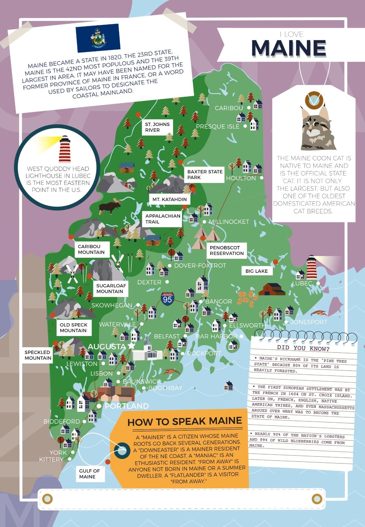 Maine - I Love My State 400 Piece Personalized Jigsaw Puzzle