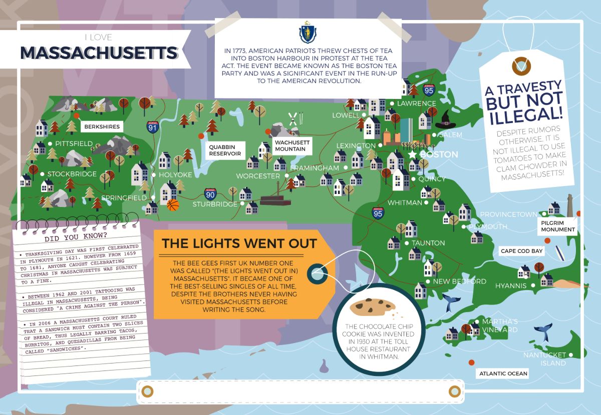 Massachusetts - I Love My State 400 Piece Personalized Jigsaw Puzzle