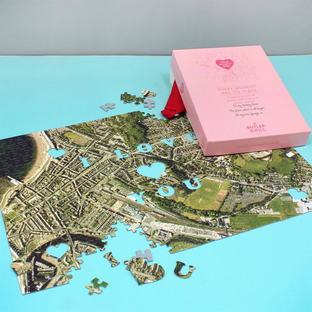 US Jigsaw Puzzle - We First Met Here - Personalized US Aerial Photo Puzzle