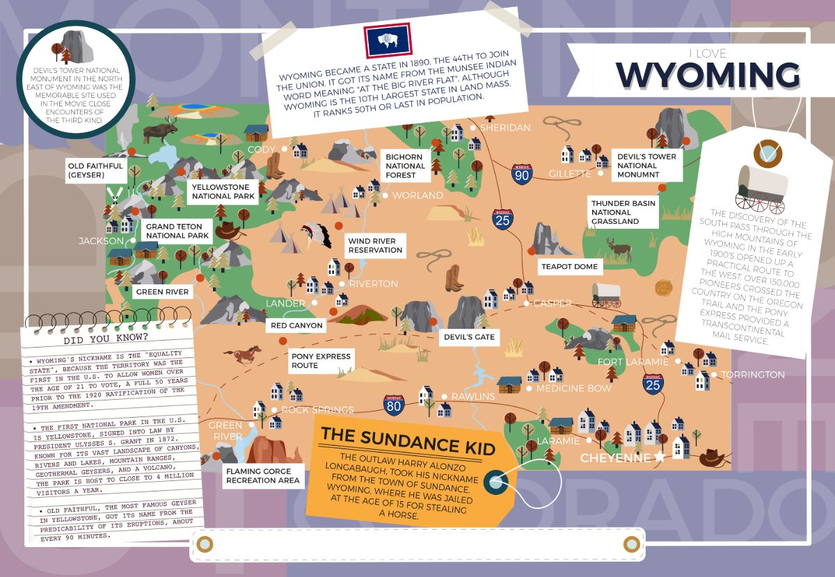 Wyoming - I Love My State 400 Piece Personalized Jigsaw Puzzle