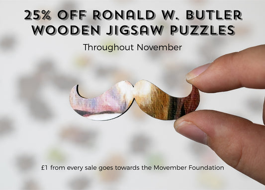 25% off Our Moustache Wooden Jigsaw Puzzles in support of Movember