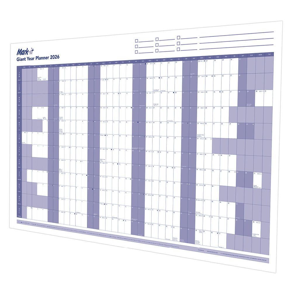 PRE-ORDER GIANT 2026 YEARLY WALL PLANNER - MARK IT