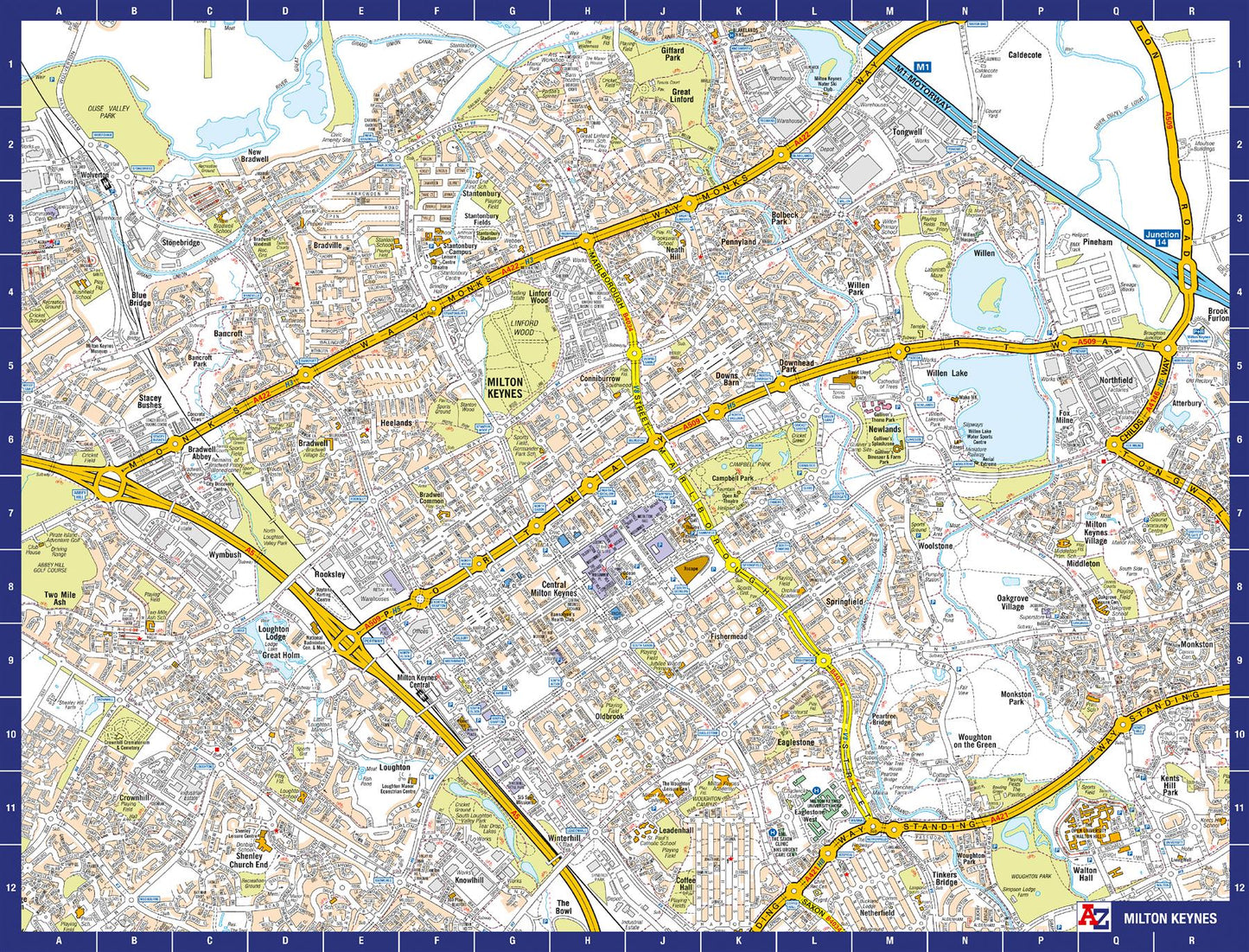 A to Z Map of  Milton Keynes 1000 Piece Jigsaw