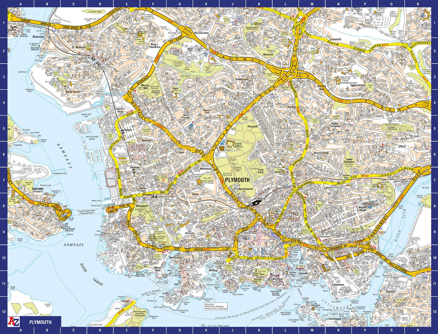 A to Z Map of  Plymouth 1000 Piece Jigsaw