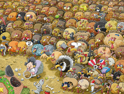 Christmas Chaos at Turkey Farm - No.3 1000 Piece Jigsaw Puzzle