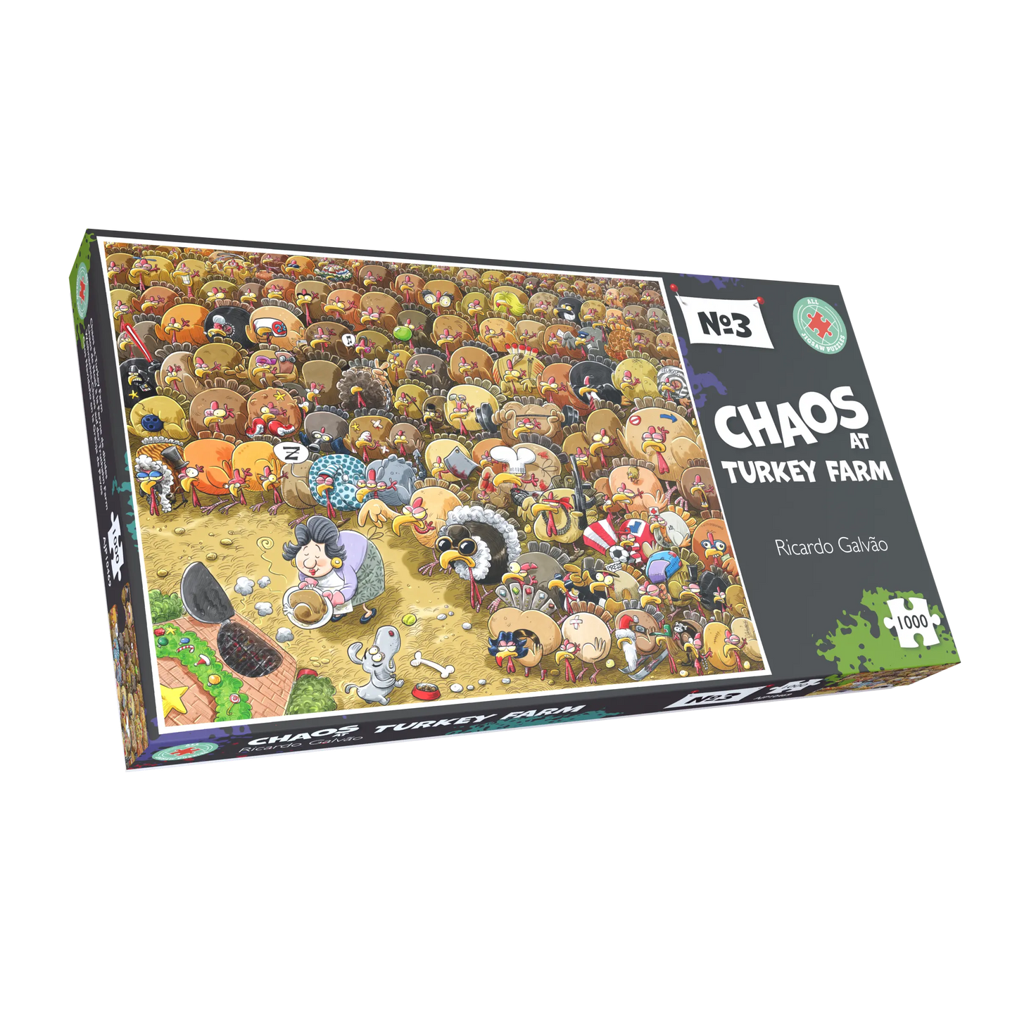 Christmas Chaos at Turkey Farm - No.3 1000 Piece Jigsaw Puzzle