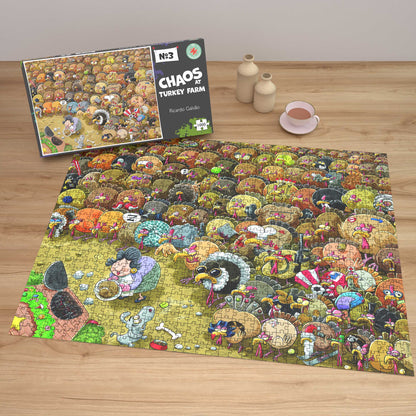 Christmas Chaos at Turkey Farm - No.3 1000 Piece Jigsaw Puzzle