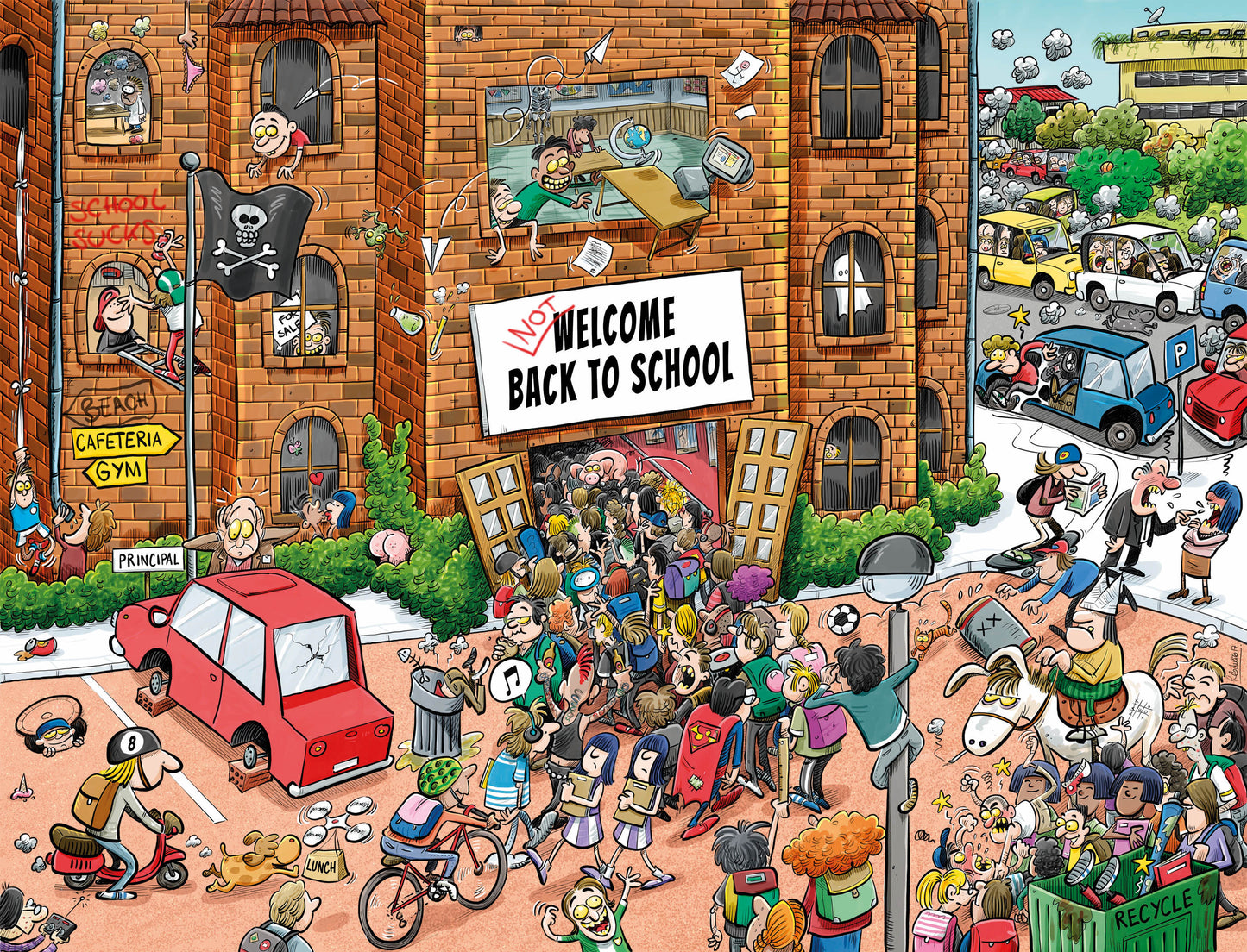 Back to School Chaos- No. 8 1000 or 500 Piece Jigsaw Puzzles