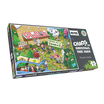 Chaos at Christmas Tree Farm - No. 10 1000 or 500 Piece Jigsaw Puzzle