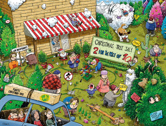 Chaos at Christmas Tree Farm - No. 10 1000 or 500 Piece Jigsaw Puzzle