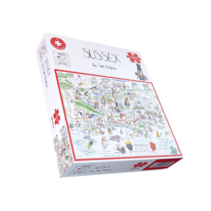 Map of Sussex - Tim Bulmer 1000 Piece Jigsaw Puzzle