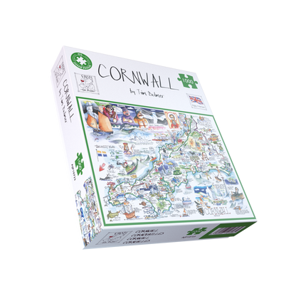 Map of Cornwall - Tim Bulmer 1000 Piece Jigsaw Puzzle
