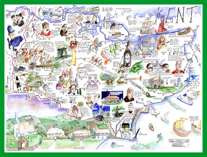 Map of Kent - Tim Bulmer 1000 Piece Jigsaw Puzzle