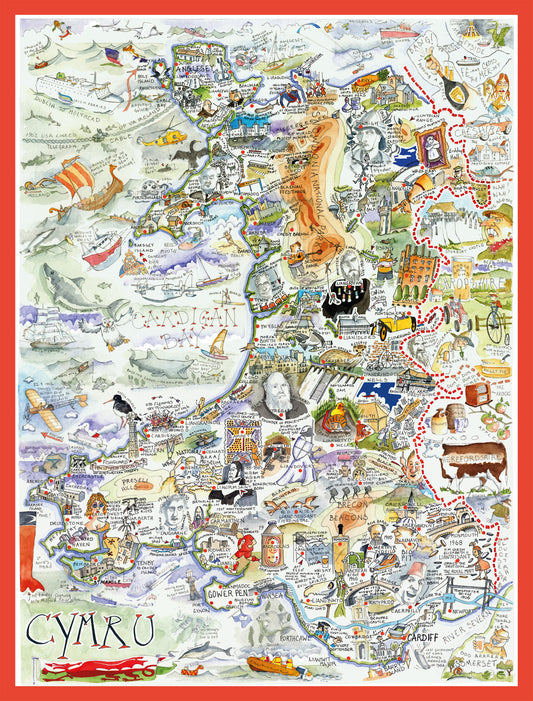 Tim Bulmer 1000 Piece Map of Wales Jigsaw Puzzle