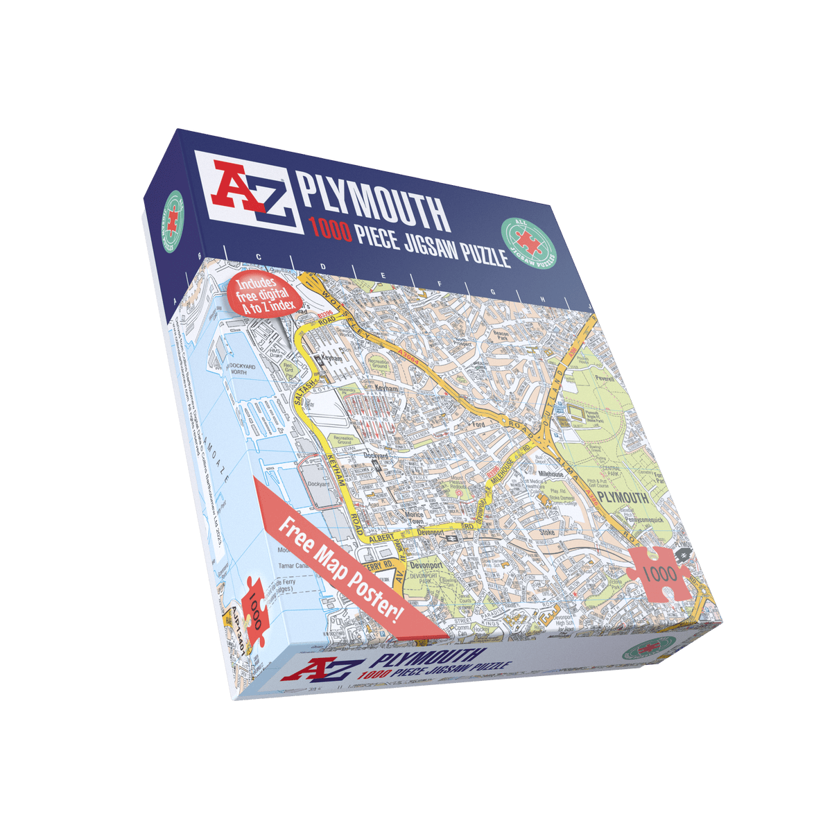 A-Z Map of  Plymouth 1000 Piece Jigsaw
